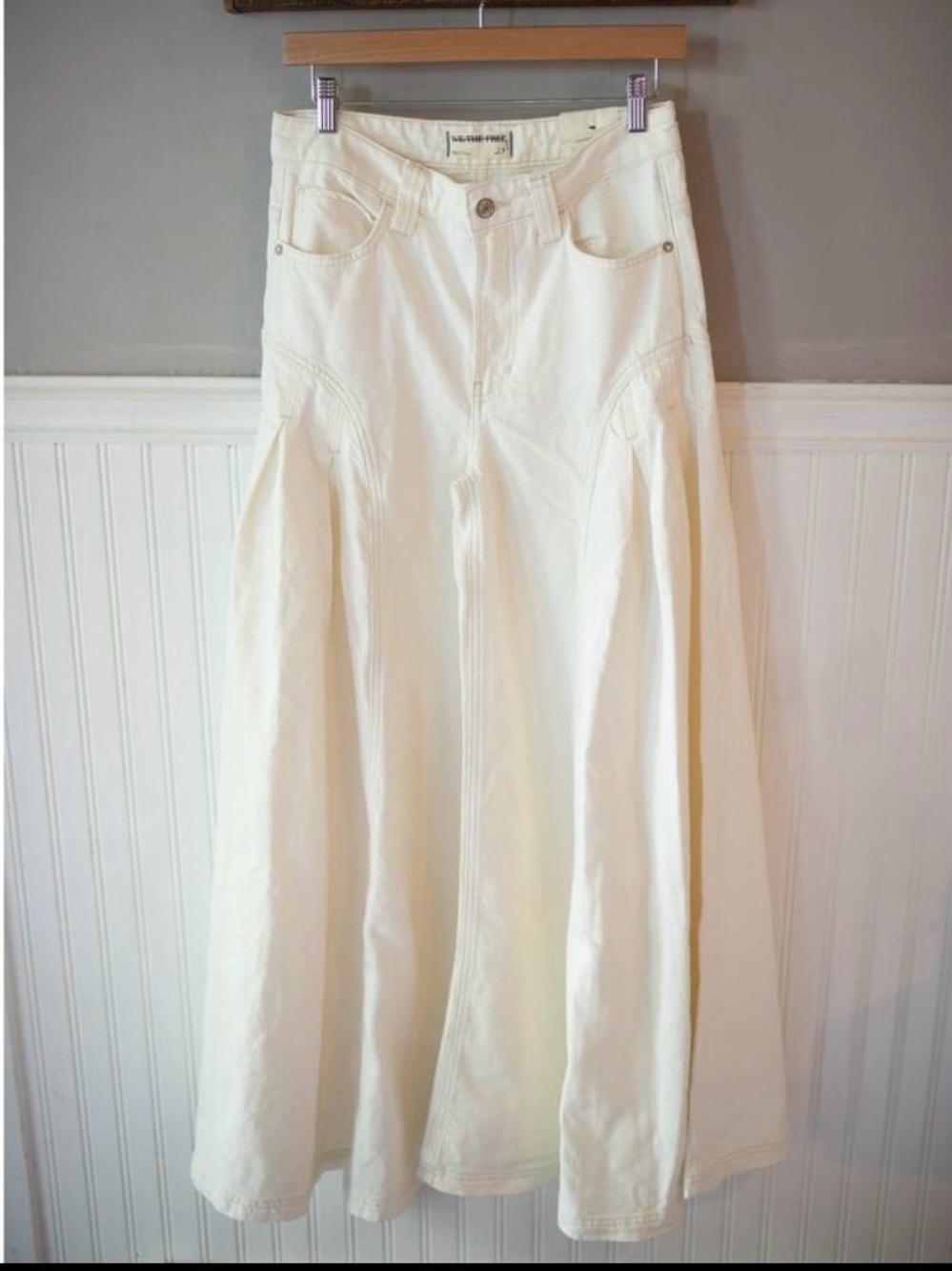 NWT Pandora Free People Cream Wide Leg Flare sz 27 Regular - Picture 2 of 8